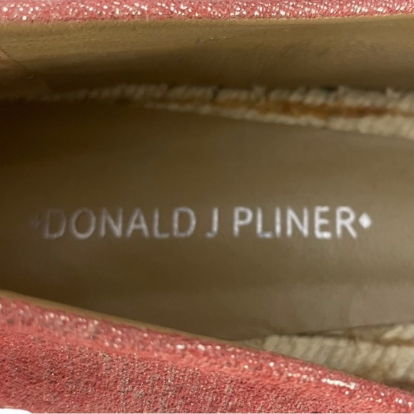 Donald J Pliner cloth pink silver antiqued bow detail flat jute espadrille size8 - Picture 8 of 14